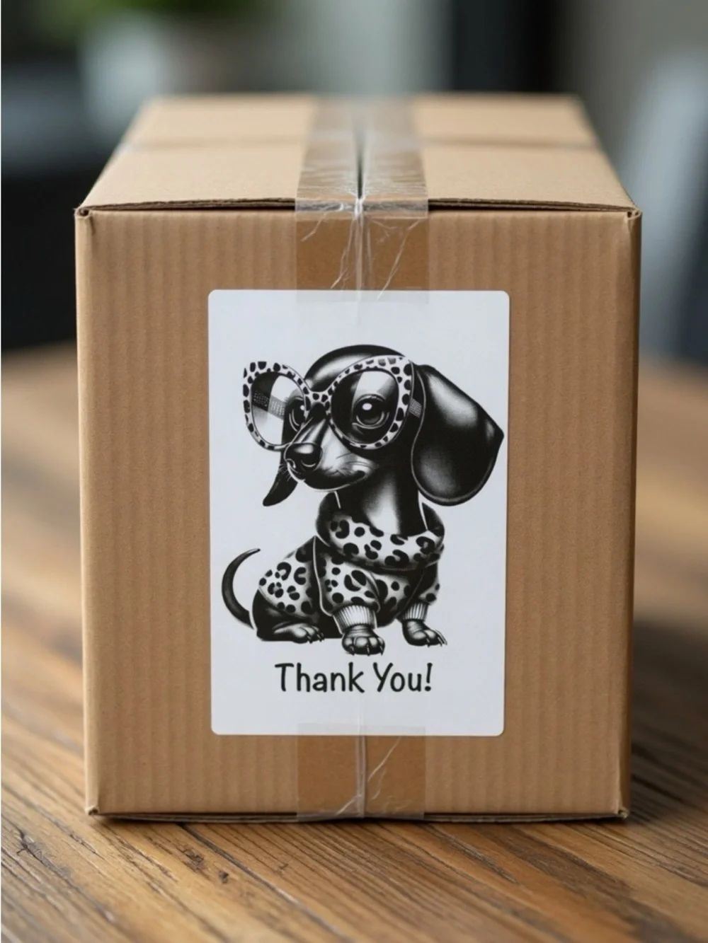 Dachshund Thank You Labels  4”x6”-100ct.